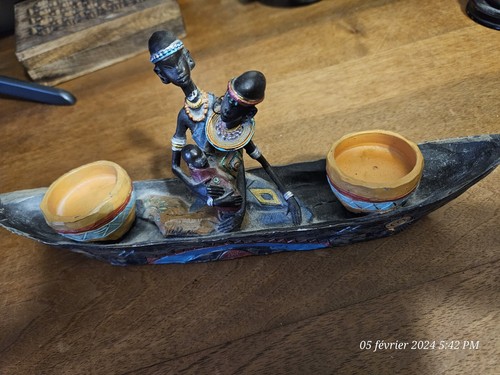 Barque africaine couple - africaine, ,